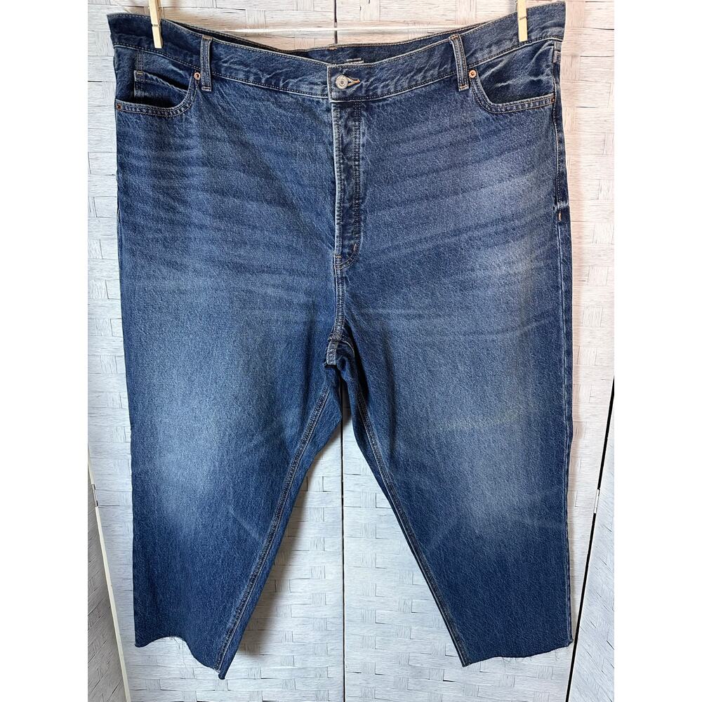 Old Navy women's jeans sky High extra high raw hem dark wash denim plus size